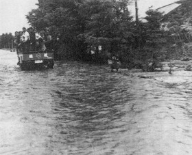 札内川氾濫による洪水の状況