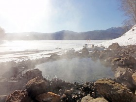 糠平湖方向を望む